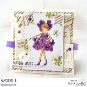 TINY TOWNIE GARDEN GIRL VIOLET RUBBER STAMP