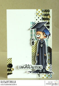 ODDBALL BOY GRADUATE RUBBER STAMP 