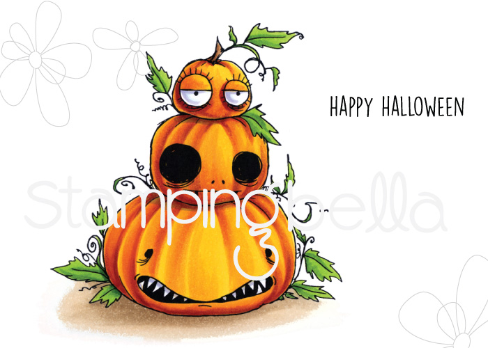 ODDBALL PUMPKIN PILE RUBBER STAMP