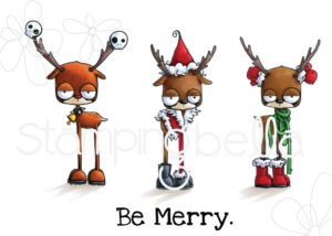 ODDBALL REINDEER SET RUBBER STAMPS