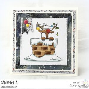 PEEKABOO REINDEER RUBBER STAMP