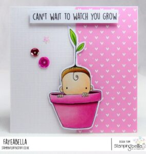 SPROUTED BABY RUBBER STAMP (includes sentiment)