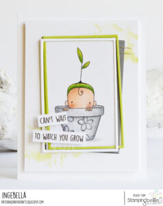 SPROUTED BABY RUBBER STAMP (includes sentiment)