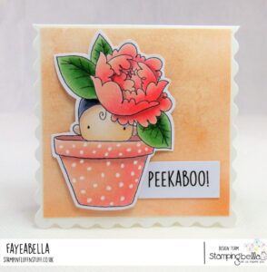 PEONY BABY IN A POT RUBBER STAMP (includes sentiment)