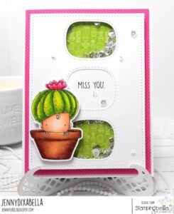 CACTUS BABY RUBBER STAMP (includes sentiment)