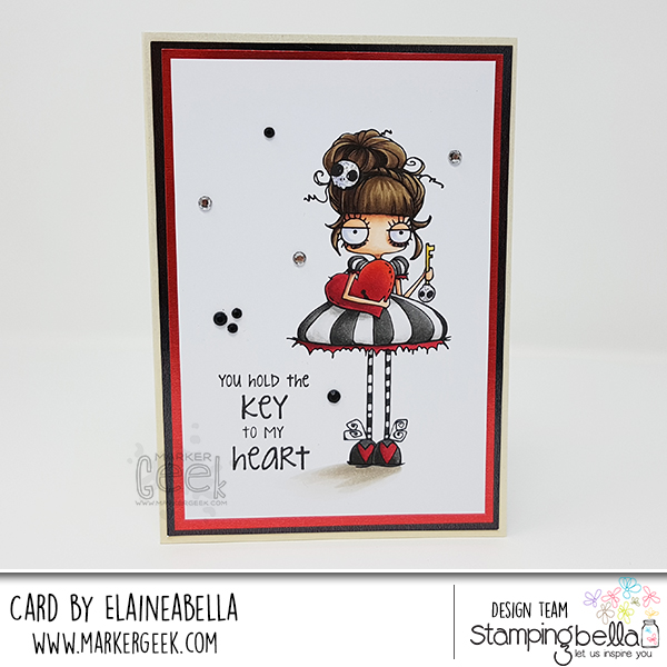 Stamping Bella Oddball with a Lock & Key Card & Copic Colouring Video