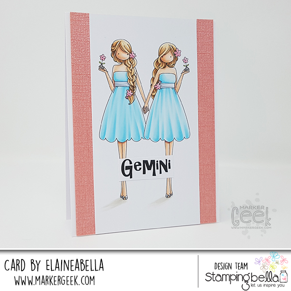 Stamping Bella Wonderful Wednesday: Uptown Zodiac Girl Gemini Card & Copic Colouring Video