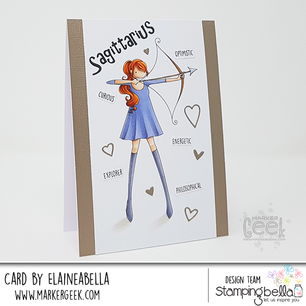 Stamping Bella Wonderful Wednesday: Uptown Zodiac Girl Sagittarius Card & Copic Colouring Video