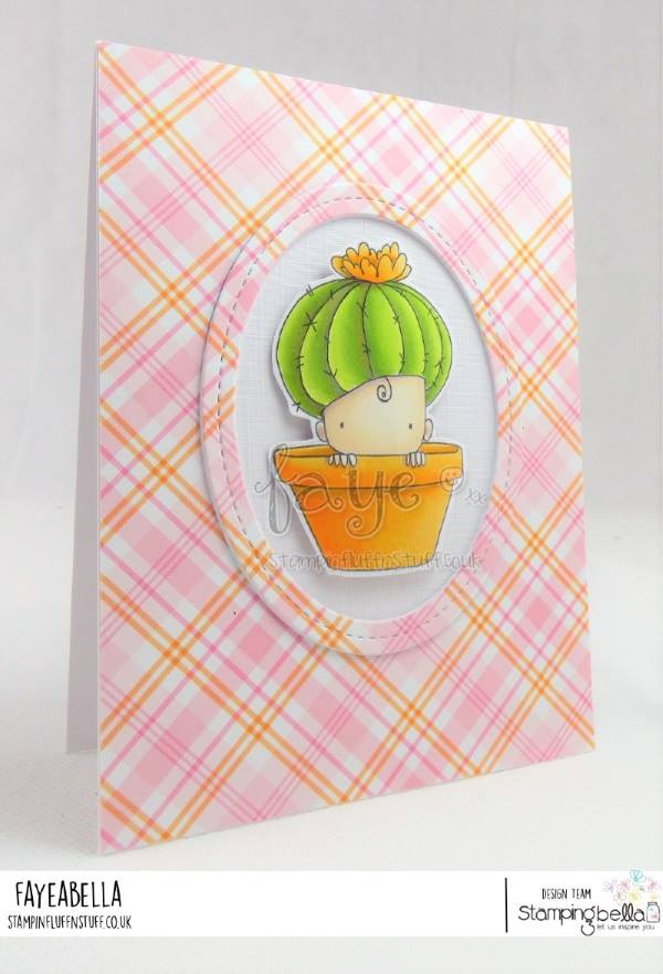 www.stampingbella.com: rubber stamp used: CACTUS BABY. Card by Faye Wynn Jones