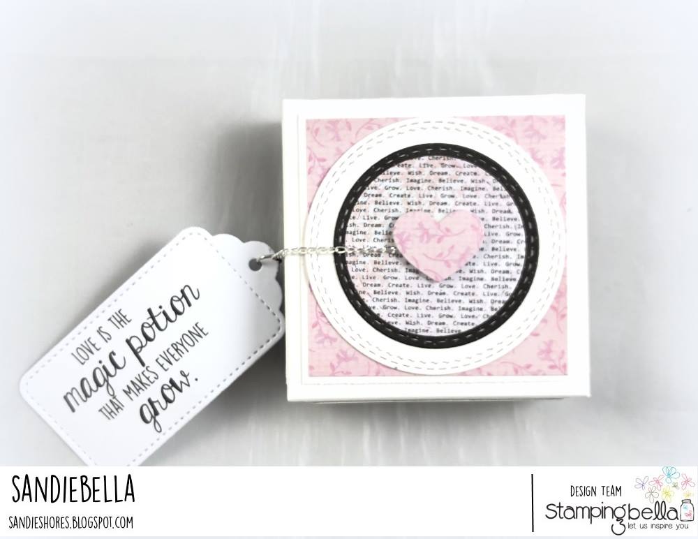 www.stampingbella.com: RUBBER STAMP USED: LOVE POTION ODDBALL.  Project by SANDIE DUNNE