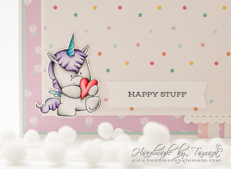 www.stampingbella.com: rubber stamp used: SET OF UNICORNS. Project made by Tamara Potocnik