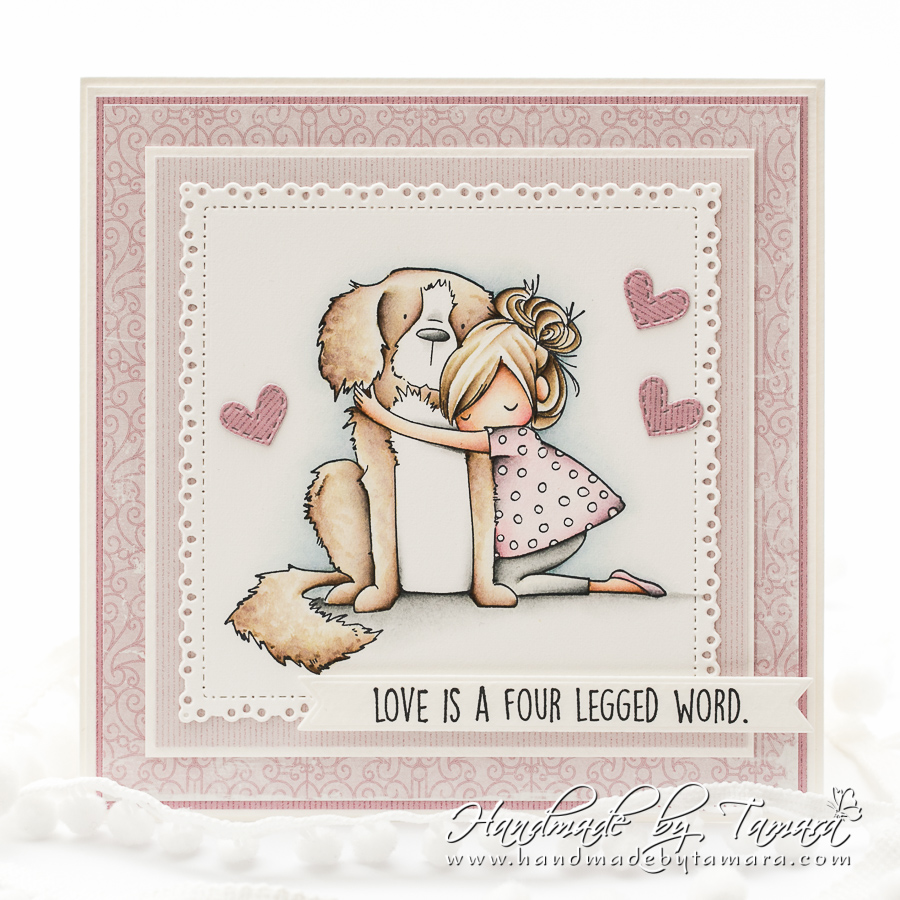 www.stampingbella.com: rubber stamp used : DAWN loves her DOG .  Card by Tamara Potozcnik