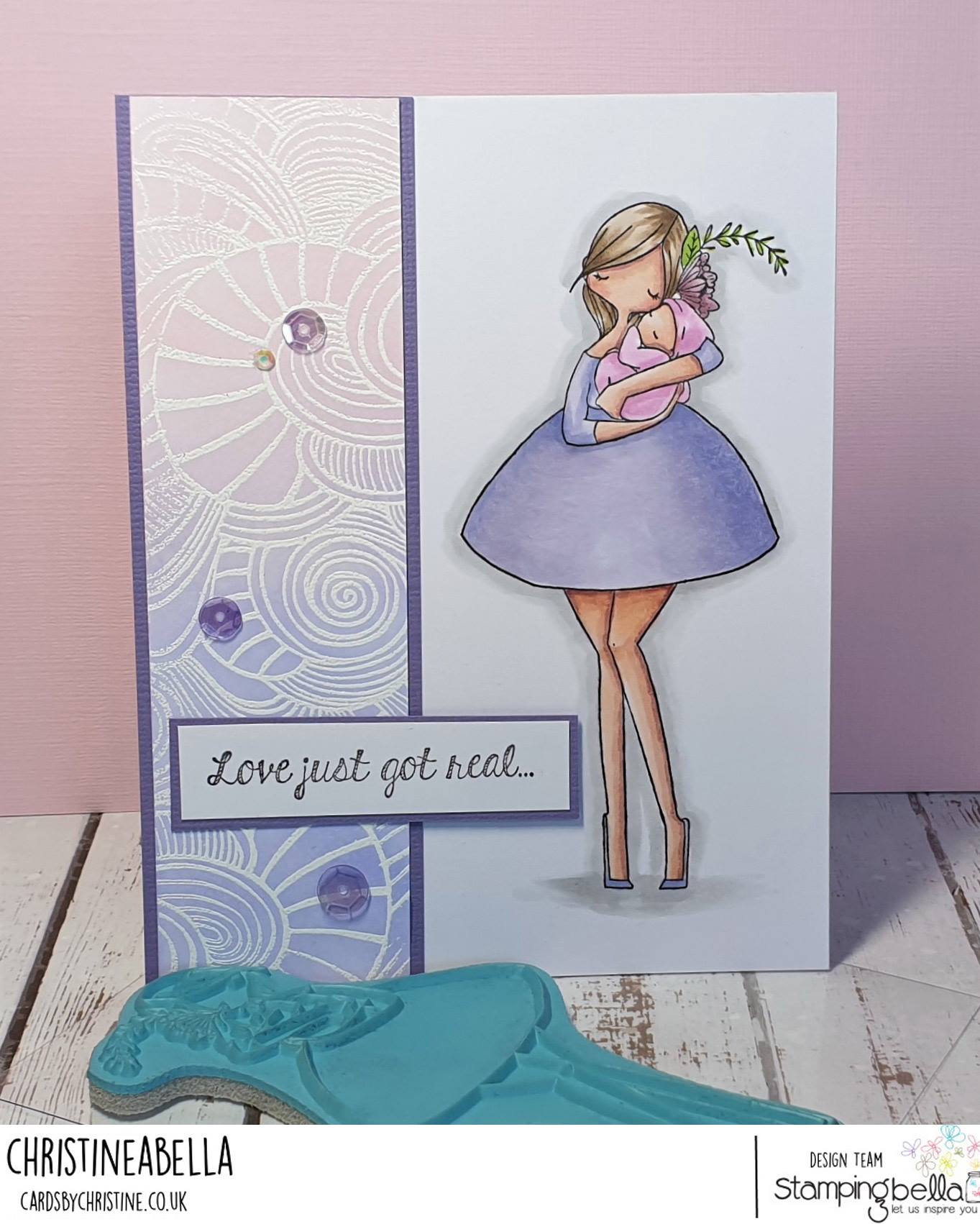 WWW.STAMPINGBELLA.COM: RUBBER STAMP USED: CURVY GIRL WITH A NEWBORN.  CARD BY CHRISTINE LEVISON