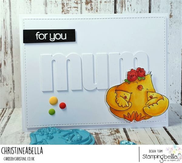 www.stampingbella.com: rubber stamp used MOTHER'S DAY CHICK  Card by  Christine Levison