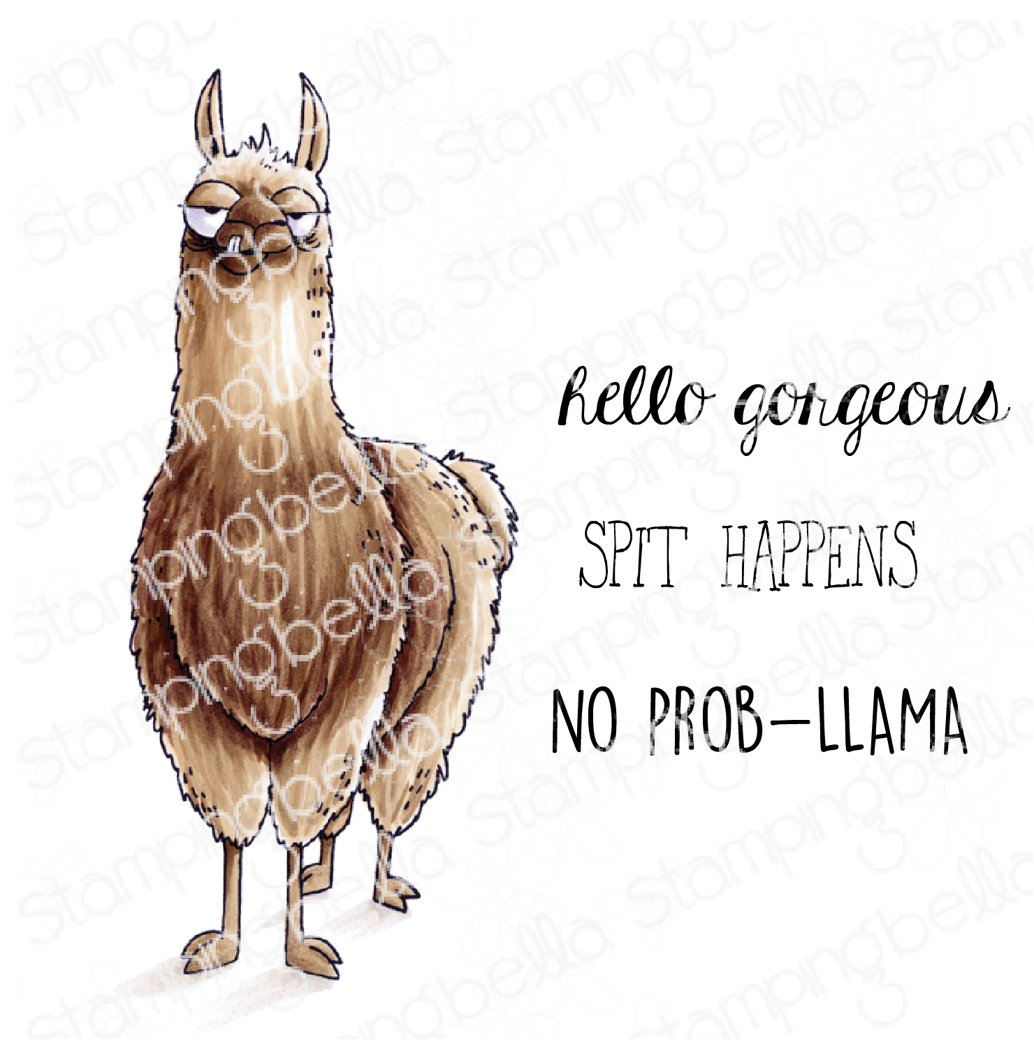 ODDBALL LLAMA RUBBER STAMP