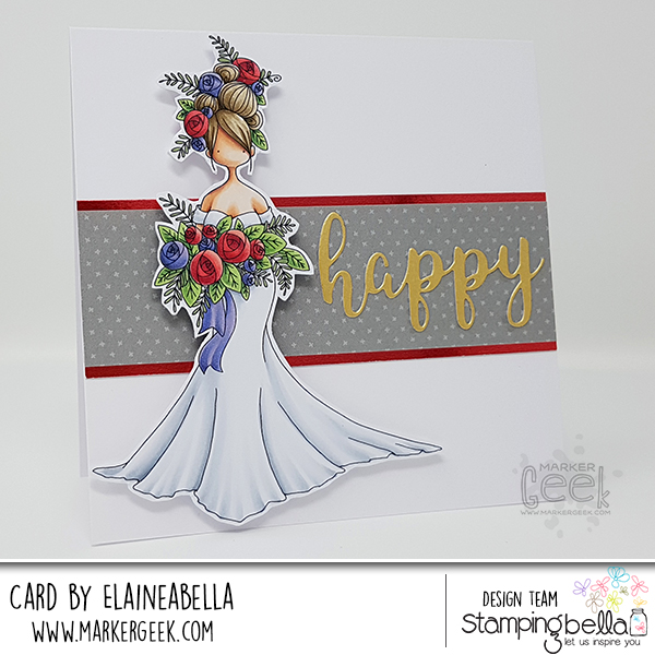 Stamping Bella: Marker Geek Monday Curvy Girl Bride Card & Copic 