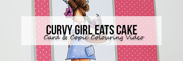 Stamping Bella: Marker Geek Monday Curvy Girl Eats Cake Card & Copic