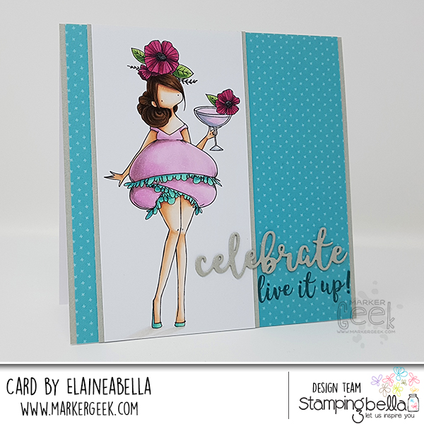 Stamping Bella: Marker Geek Monday Curvy Girl with a Cocktail Card & Copic