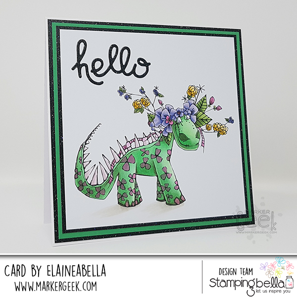 Stamping Bella Wonderful Wednesday: Tumbleblossom Dinosaur Card & Copic Colouring Video