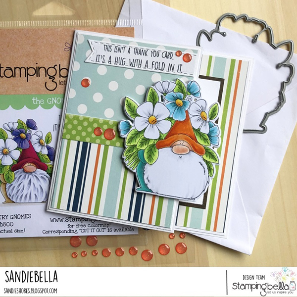 Stamping Bella: Thursday with Sandiebella - Create an On the Edge Card feat. Flowery Gnome