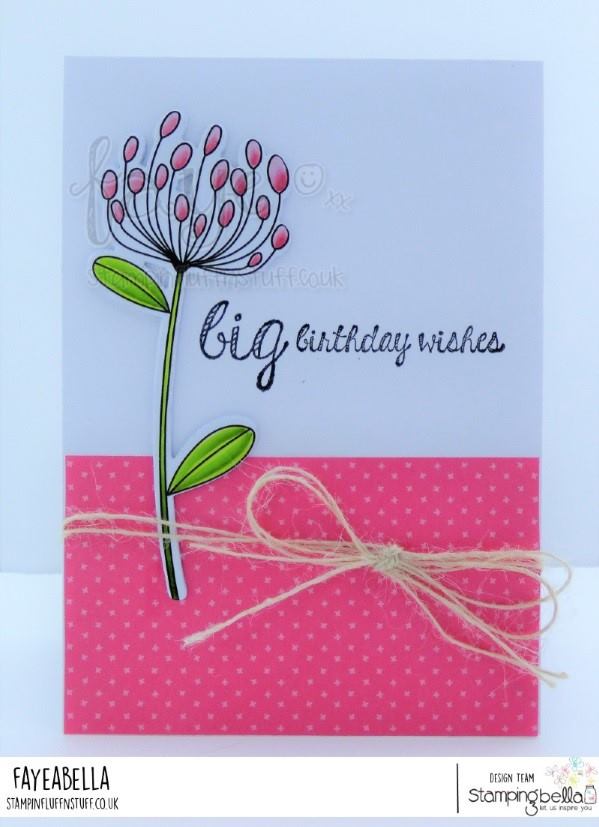 www.stampingbella.com: rubber stamp used DAISY FLORAL SET. card by  Faye Wynn Jones