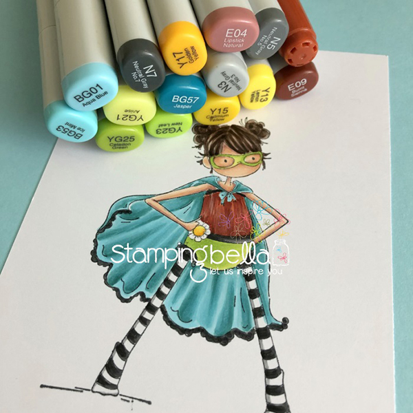 Stamping Bella: Thursday with Sandiebella - Create a Fun Fold Card featuring Tiny Townie Hayley the Hero