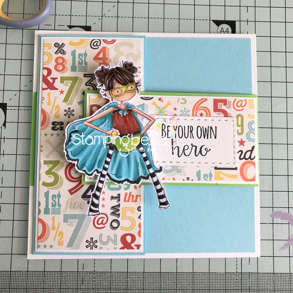 Stamping Bella: Thursday with Sandiebella - Create a Fun Fold Card featuring Tiny Townie Hayley the Hero