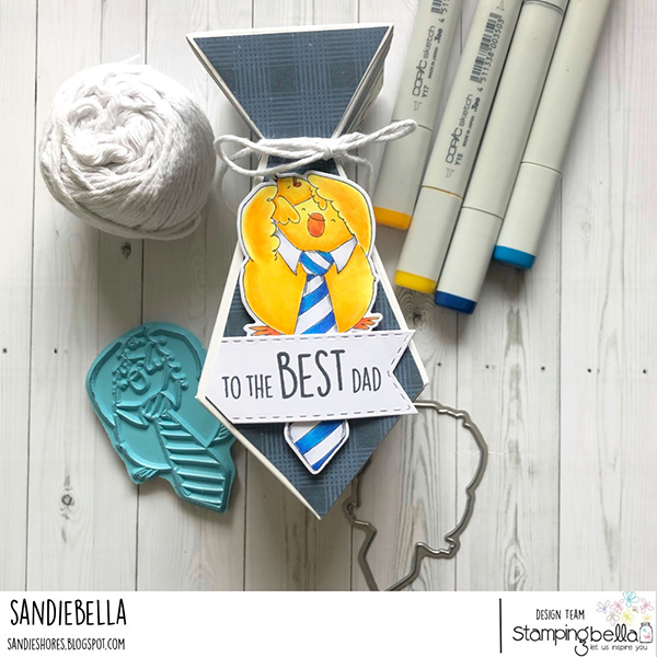 Stamping Bella: Thursday with Sandiebella - Create a Tie Shaped Gift Box featuring Father's Day Chick