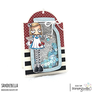 www.stampingbella.com: rubber stamp used ODDBALL ALICE. Card by SANDIE DUNNE