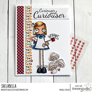 www.stampingbella.com: rubber stamp used ODDBALL ALICE. Card by Michele Boyer