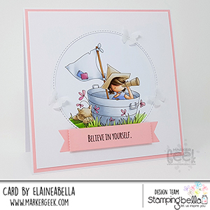 www.stampingbella.com: rubber stamp used: TINY TOWNIE PIRATE card by ELAINE HUGHES