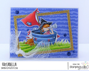 www.stampingbella.com: rubber stamp used: TINY TOWNIE PIRATE card by FAYE WYNN JONES