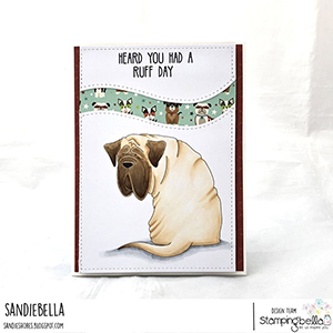 www.stampingbella.com: rubber stamp used: MASTIFF, card by Sandie Dunne