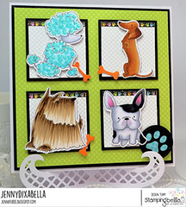 FRENCHIE, SCOTTIE, POODLE & DACHSIE SET (includes 4 rubber stamps)