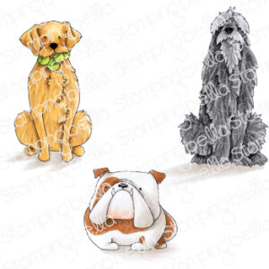 GOLDEN, WOLFHOUND & BULLDOG SET (includes 3 rubber stamps)