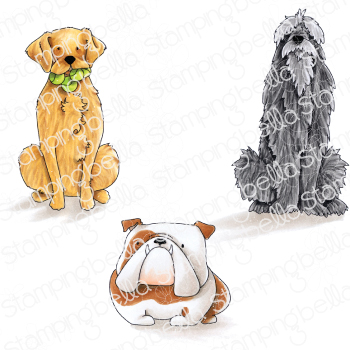 GOLDEN, WOLFHOUND & BULLDOG SET (includes 3 rubber stamps)