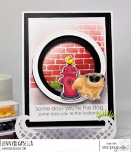 THE PUG AND THE HYDRANT rubber stamp 