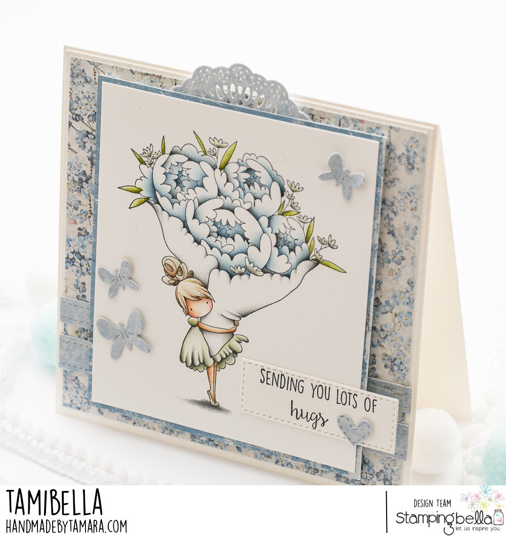 www.stampingbella.com. Rubber stamp used TEENY TINY BOUQUET.  Card made by TAMI POTOZNIK