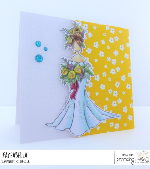 www.stampingbella.com: rubber stamp used: Curvy Girl Bride.  Card by Faye Wynn Jones