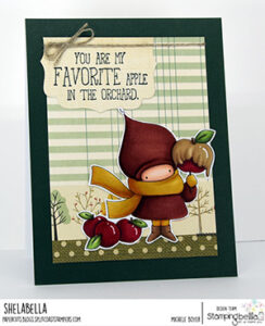 CARAMEL APPLE BUNDLE GIRL RUBBER STAMP