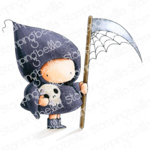 grim reaper BUNDLE GIRL rubber stamp