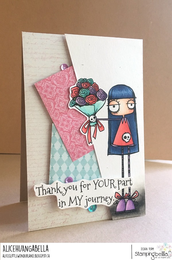 www.stampingbella.com: rubber stamp used ODDBALL BOUQUET. Card by Alice Huang