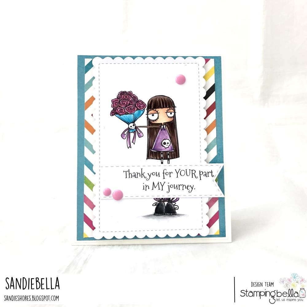 www.stampingbella.com: rubber stamp used ODDBALL BOUQUET. Card by Sandie Dunne