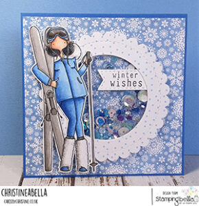 CURVY GIRL LOVES to SKI rubber stamp