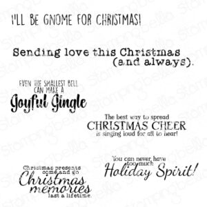 FESTIVE GNOME sentiment set rubber stamps