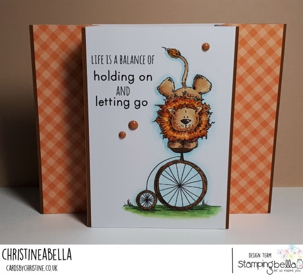 www.stampingbella.com: Rubber stamp used: LEO THE BALANCING LION. Card by Christine Levison