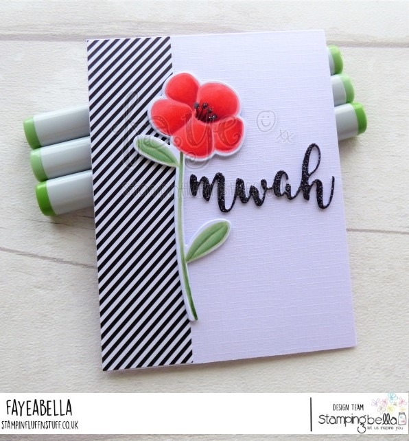 www.stampingbella.com: rubber stamp used:TULIP FLORAL SET CARD BY Faye Wynn Jones