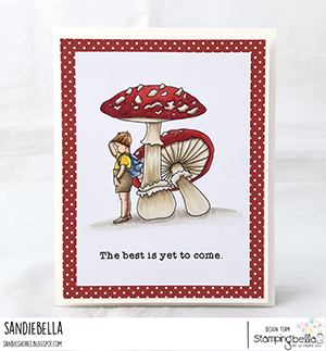 www.stampingbella.com: Rubber stamp used: EDGAR AND MOLLY VINTAGE MUSHROOM SET card by Sandie Dunne