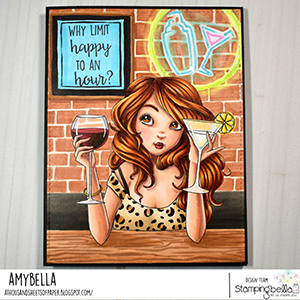 www.stampingbella.com: Rubber stamp used: MOCHI PARTY GIRL card by Amy YOUNG