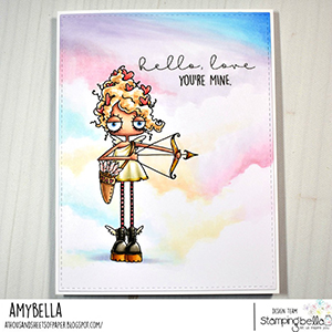 www.stampingbella.com: Rubber stamp used: ODDBALL CUPID card by Amy Young